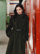 Women's Double-Breasted Trench-Style Cashmere Coat